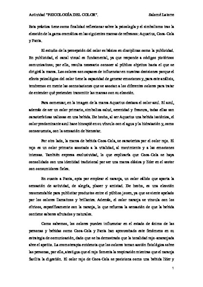 Actividad PSICOLOGÍA DEL COLOR. Salomé Latorre
